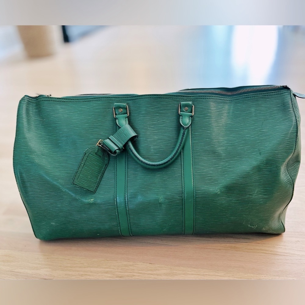 Louis Vuitton Green Keepall 55 Bag